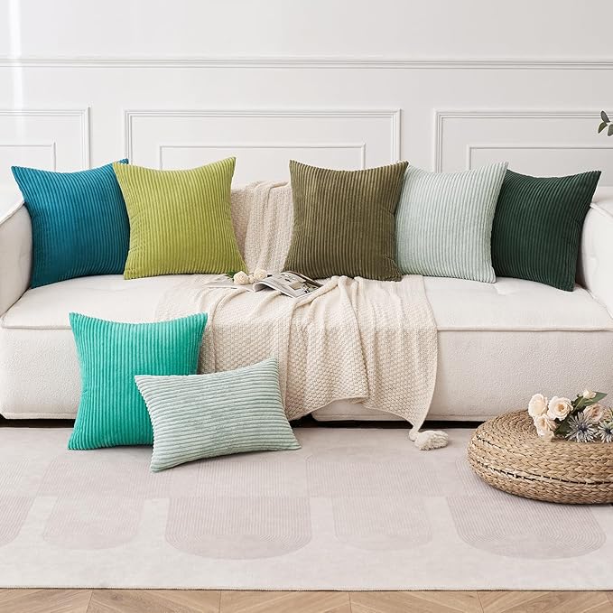 MIULEE Pack of 2 Corduroy Pillow Covers 12 x 20 Inch Lumbar Throw Pillow Covers - Image 5
