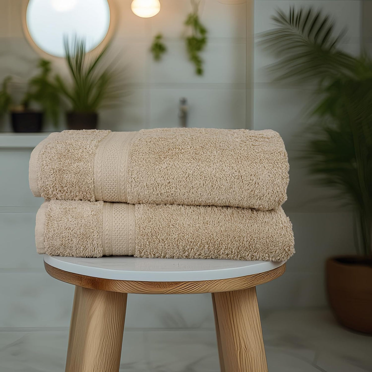 texcraft large bath towels set of 6 – showing dimensions