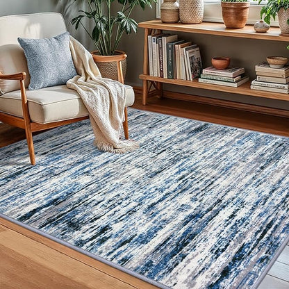 Modern Abstract Small Area Rug Indoor 3x5 Washable Rug Non-Slip Soft Entryway by lansny
