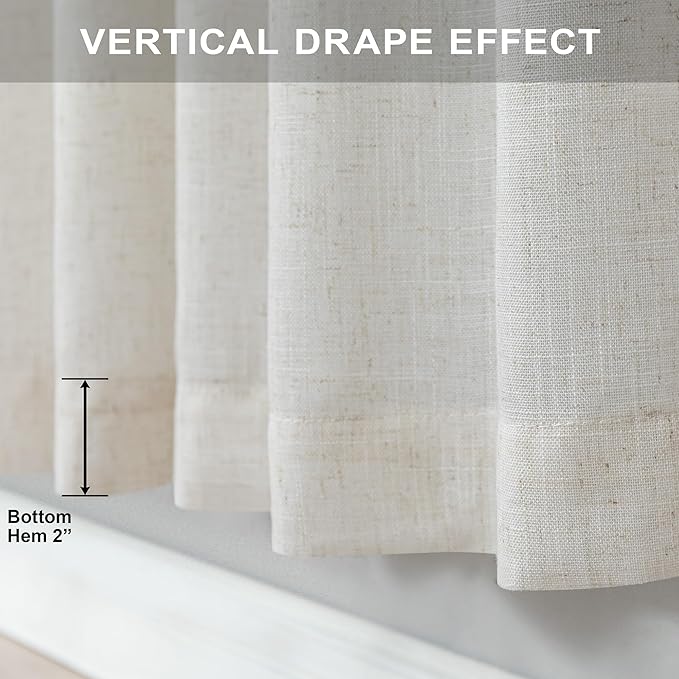 Natural Linen Curtains 108 Inches Long - Image 5