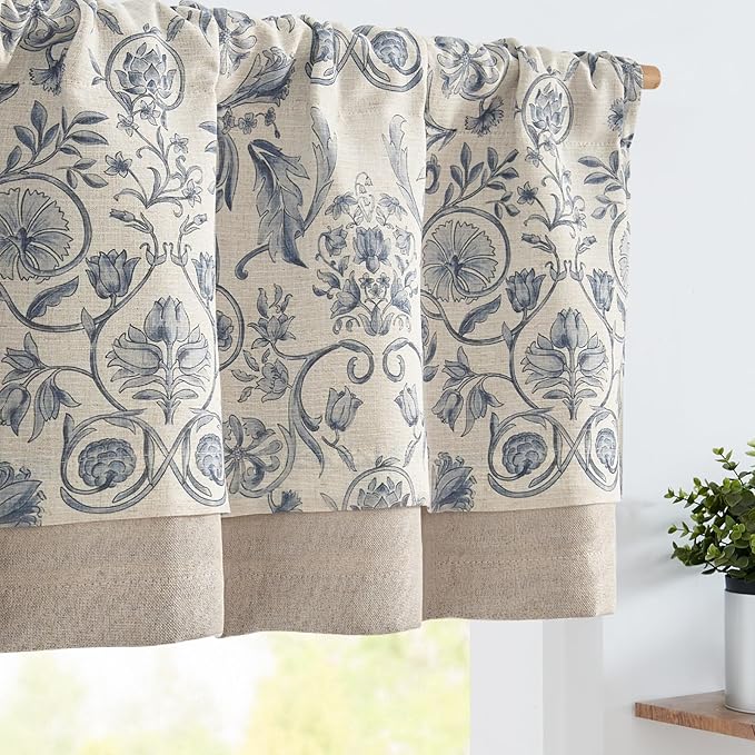 jinchan Linen Valance Kitchen Curtain by JINCHAN