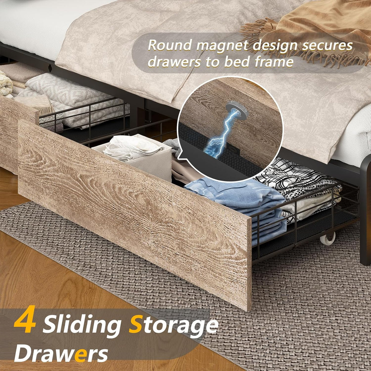 cszzd king size bed frame and bookcase headboard on a desk or shelf