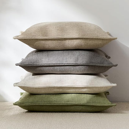 20x20 Linen Pillow Covers Natural Beige Pack of 2 Farmhouse Boho Neutral - Image 7