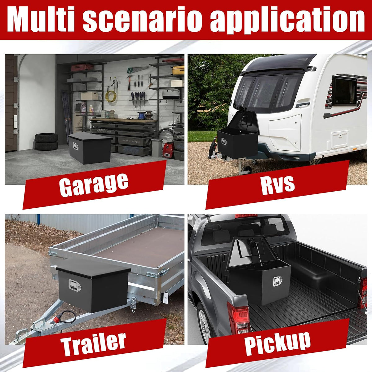 26x13.3x12 inch aluminum trailer tongue tool box heavy, package contents