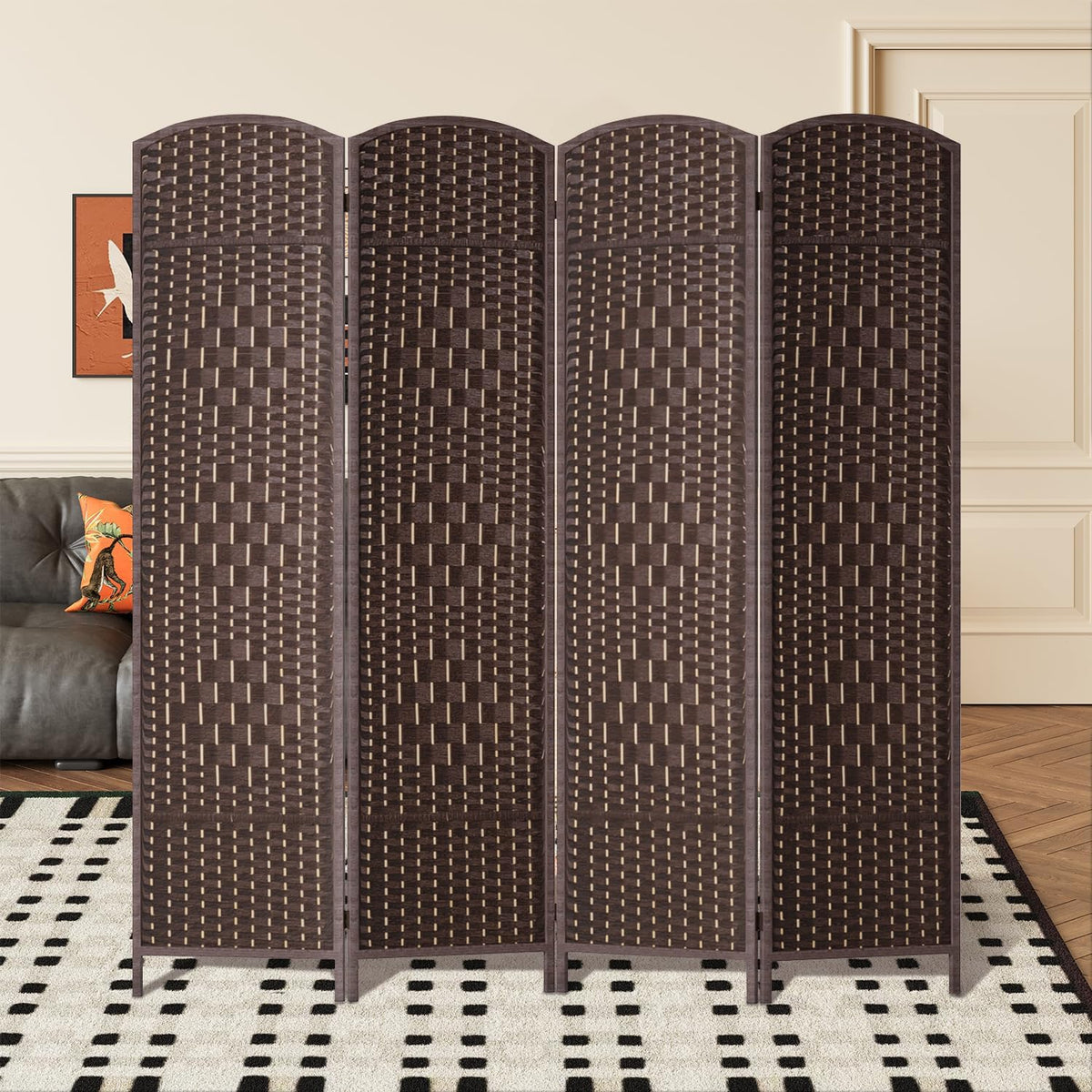 fdw | 4-panel folding room divider | 6ft shown in use