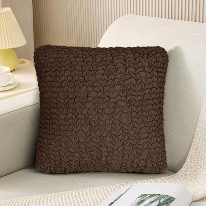 Throw Pillow Covers 18x18 Inch Solid Stretch Fabric Flexible Size Decorative by MeiMeilio