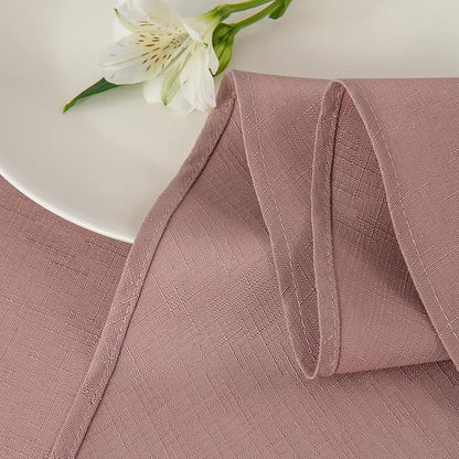 maxmill Round Linen Looking Textured Tablecloth Spill-Proof Wrinkle Free Soft - Image 8