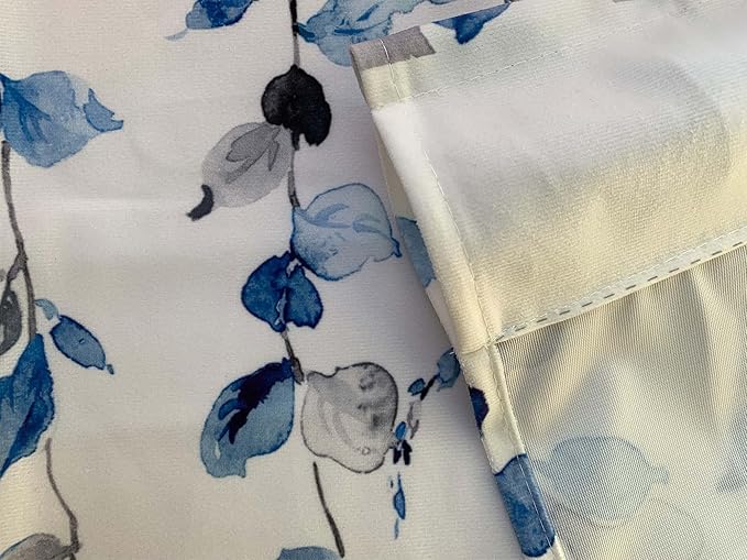 Watercolor Blue Leaves Window Valance - Image 4