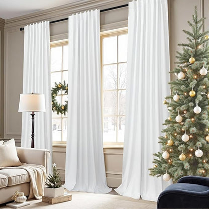 Black Out Curtains 63 Inch Long Small White Blackout Energy Saving Dining Room - Image 3