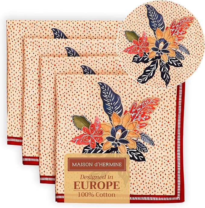 Maison d' Hermine Cloth Napkins Set of 4 100% Cotton by MaisondHermine