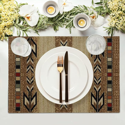 Giwawa Southwestern Placemats Rustic Tribal Geometric Decorative Table Mat - Image 3