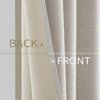 MIULEE 100% Blackout Linen Textured Curtains - Image 6