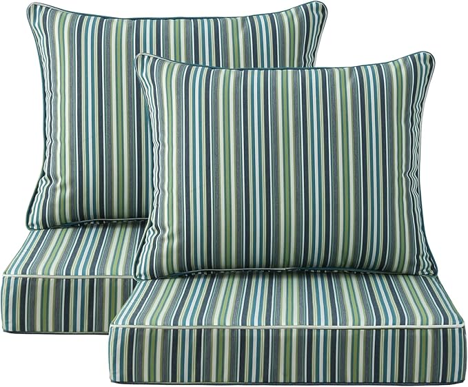 Sunbrella Outdoor Patio Chair Cushions Set, Water-Repellent, Fade Resistant by Unimatta