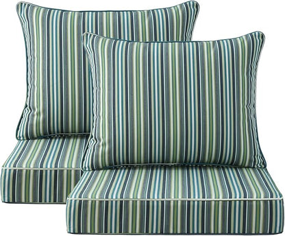 Sunbrella Outdoor Patio Chair Cushions Set, Water-Repellent, Fade Resistant by Unimatta