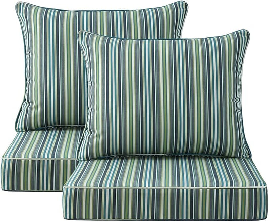 Sunbrella Outdoor Patio Chair Cushions Set, Water-Repellent, Fade Resistant by Unimatta