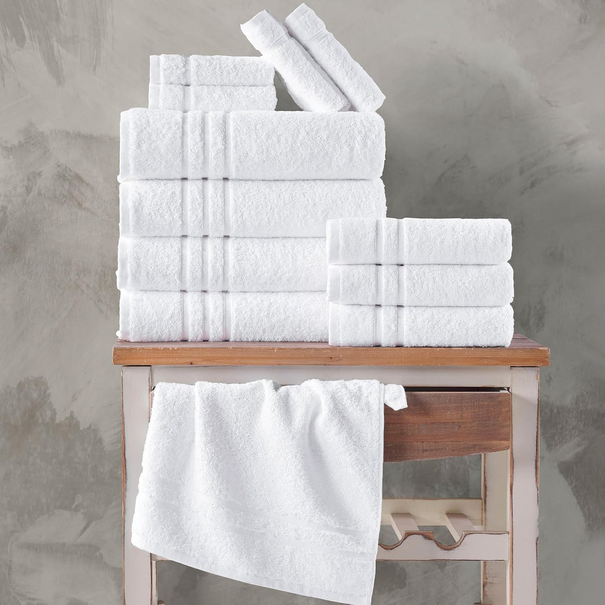 hawmam bath linen towels large, turkish cotton, 4, side view