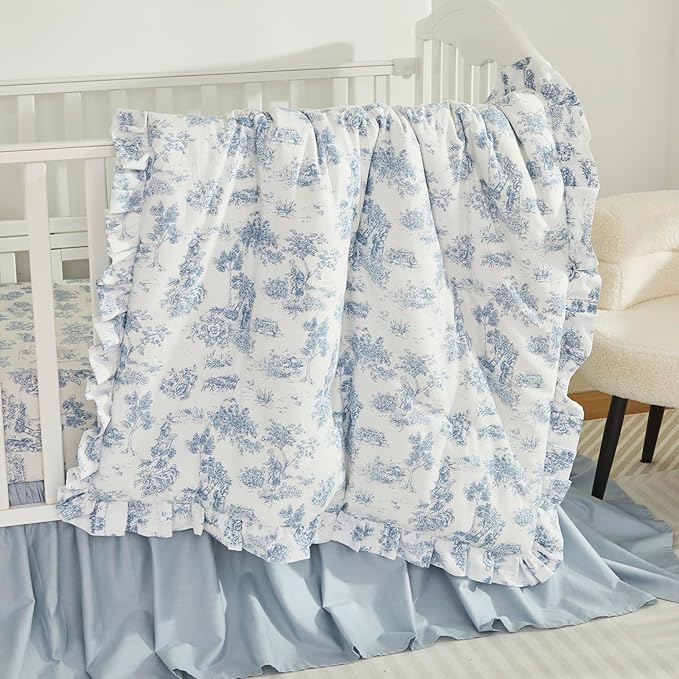 Brandream Boho Bohemian Girl Boy Baby Nursery Crib Bed Skirt Dust Ruffle - Image 6