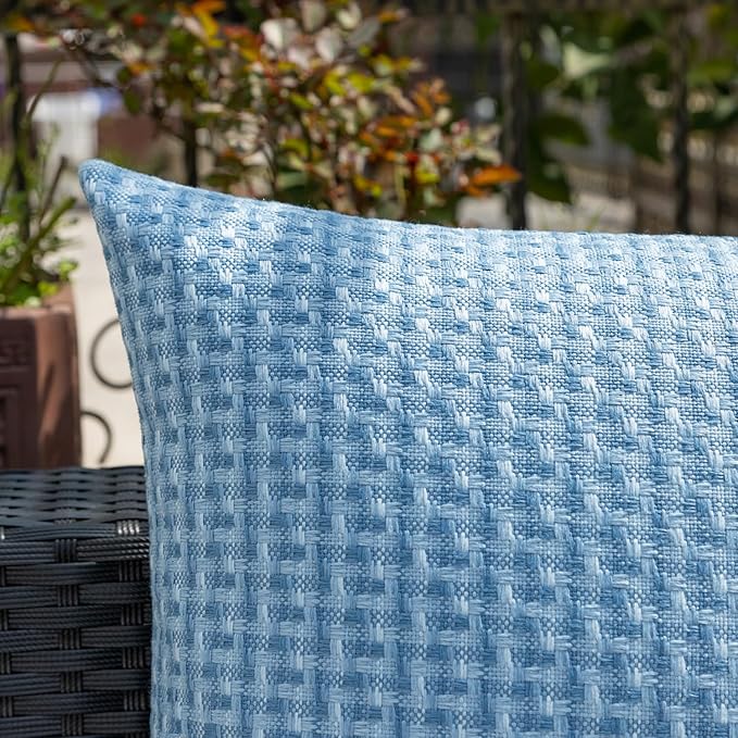 Kevin Textile Outdoor Waterproof Throw Pillow Covers Pack of 2 Weaving Texture - Image 4