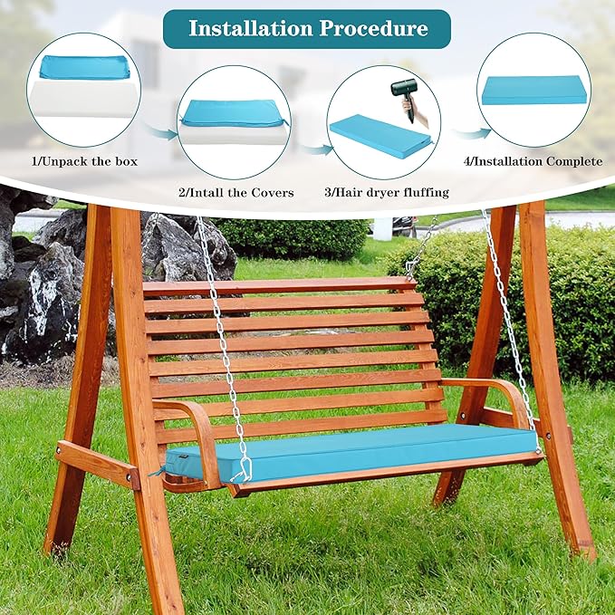 Outdoor Bench Cushions 42 x 18 Inch Thick Waterproof Porch Swing Cushions - Image 6