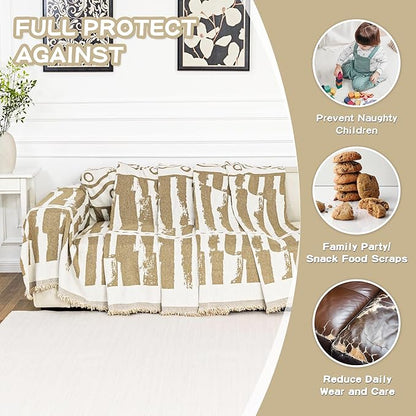 MEETSKY Boho Couch Covers for 2 Cushion Couch Sofa, Sofa Covers Washable Couch - Image 4