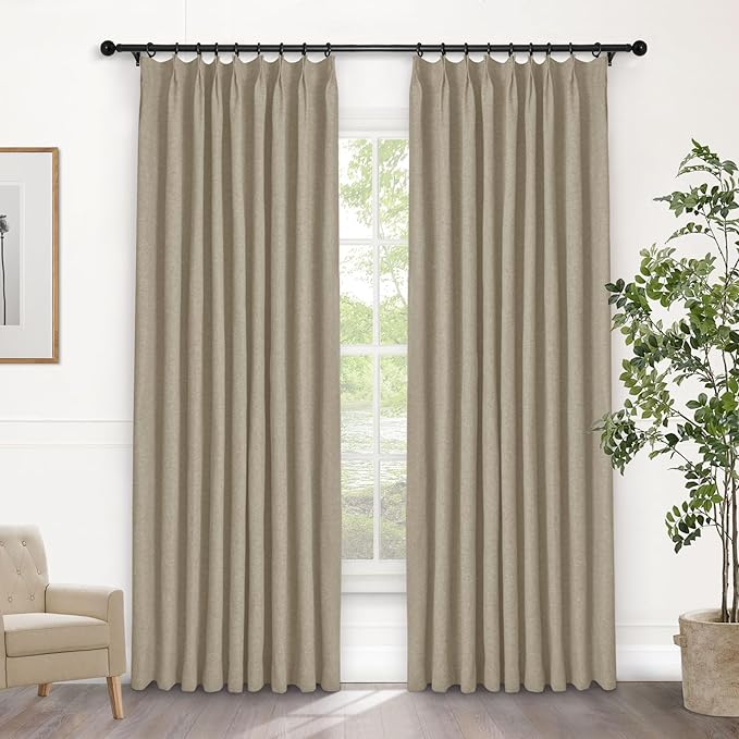 Macochico Pinch Pleated Full Blackout Curtains by Macochico