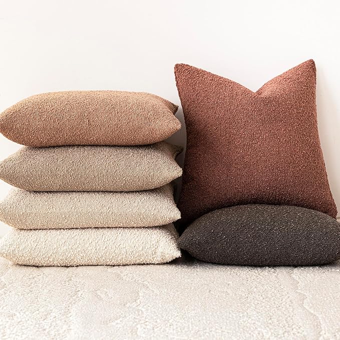 Foindtower Set of 2, Decorative Textured Boucle Throw Pillow Covers Accent - Image 7