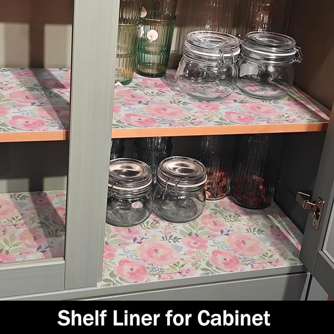 Peach Peony Shelf and Drawer Liner 12IN x 20FT, Non-Adhesive and Strong - Image 6