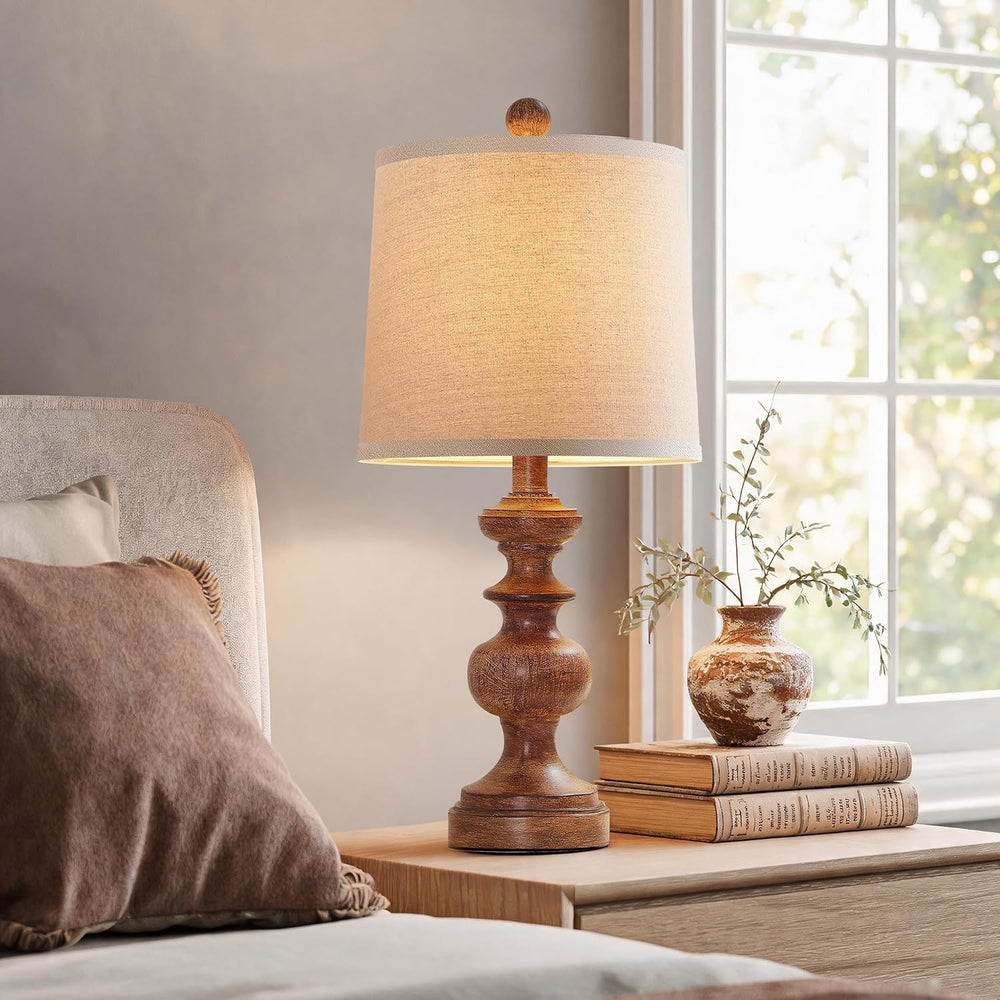 Farmhouse Table Lamp Set of 2, Rustic Table Lamps for Living Room Bedroom, 22...