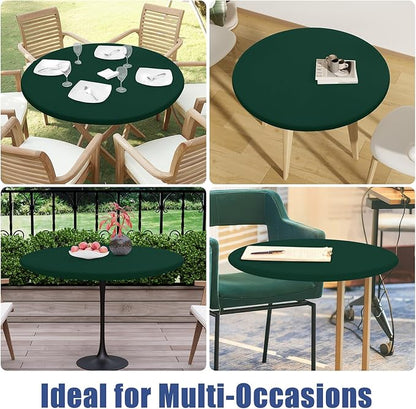 Round Spandex Tablecloth, Elastic Fitted Waterproof Tablecloths - Image 9