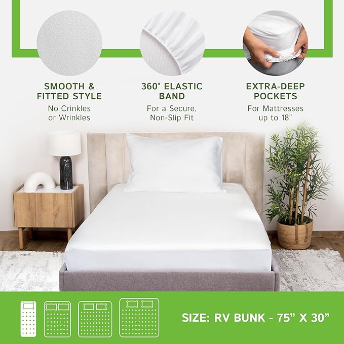 Four Seasons Essentials RV Bunk Size Waterproof Mattress Protector - Image 4
