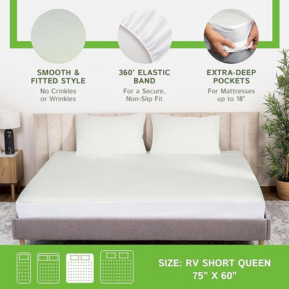 Four Seasons Essentials RV Short Queen Size Waterproof Mattress Protector - Image 4