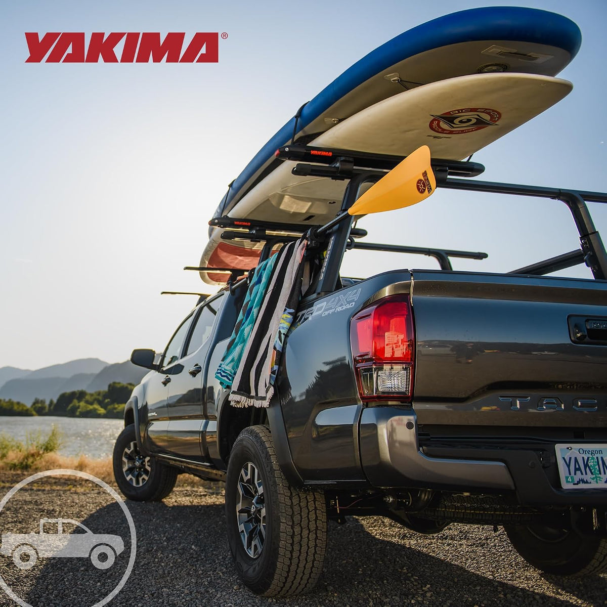 yakima adjustable truck bed rack with tie down, package contents
