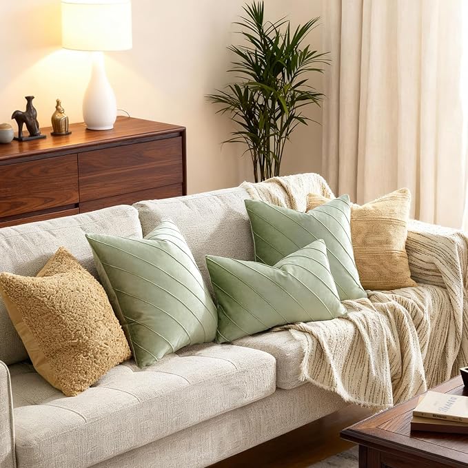 GIGIZAZA Sage Green Velvet Pillow Covers 12x20 - Image 6