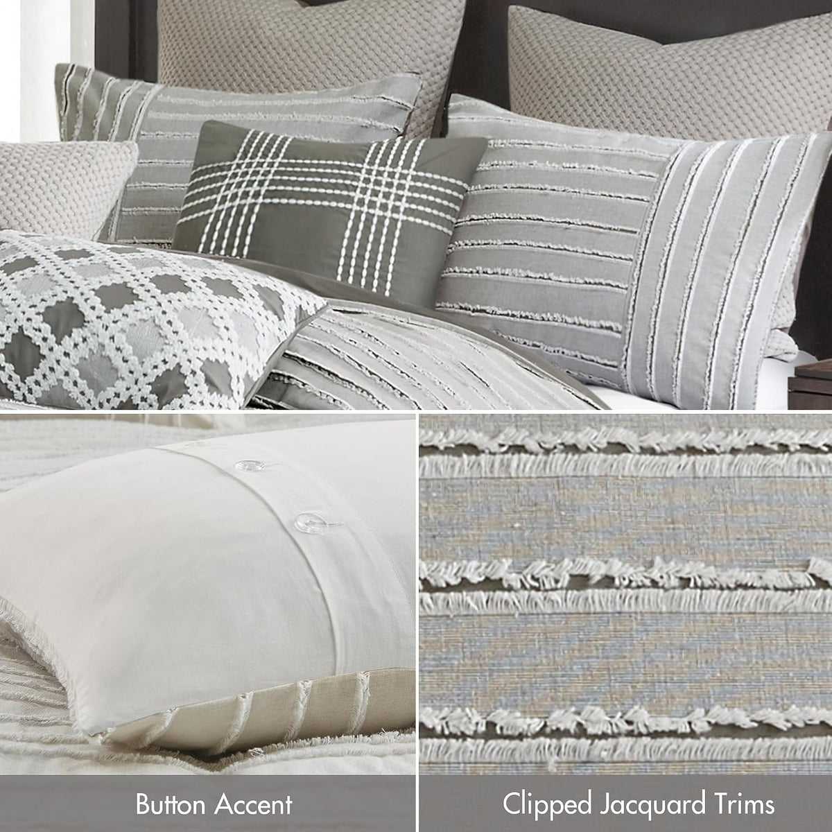 madison park farmhouse king cotton comforter set with, side view