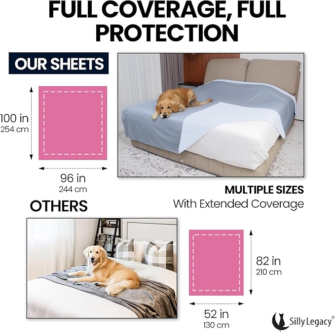 SILLY LEGACY Thin Reversible Waterproof Protective Bed Cover, - Image 4