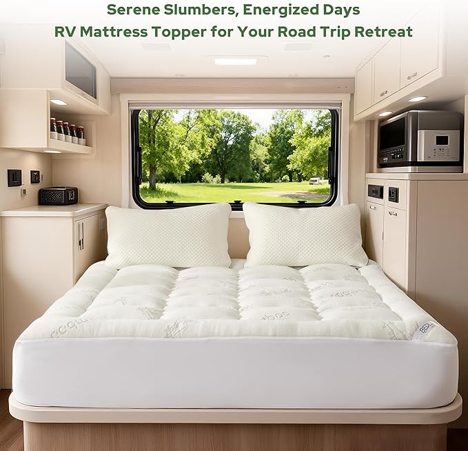 BEDLORE RV Queen Mattress Topper Viscose Derived from Bamboo, Pillow Top - Image 2