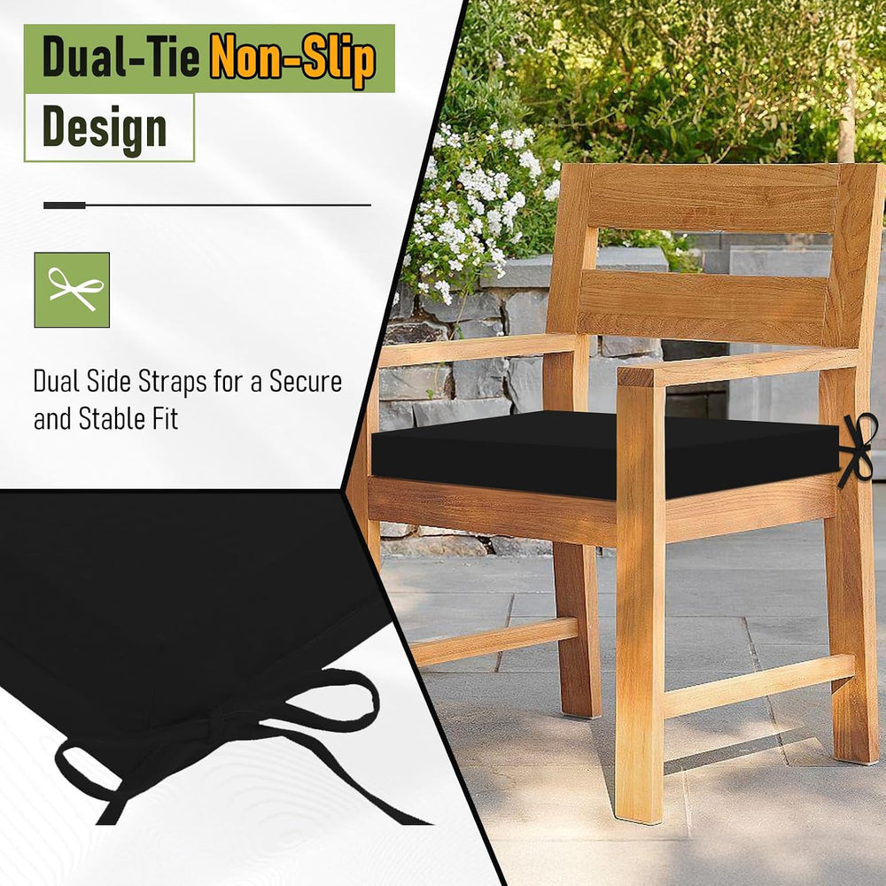 Basic Beyond Outdoor Chair Cushions Set of 2, Square Corner Outdoor Cushions ...