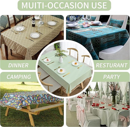 Square Table Cloth, 100% Waterproof Tablecloth Oil Proof Spill Proof Vinyl - Image 5