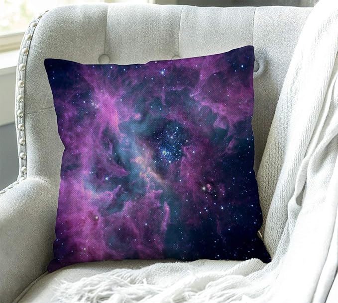 Swono Galaxy Nebula Decorative Cotton Linen Throw Waist Pillow Case Cushion - Image 3