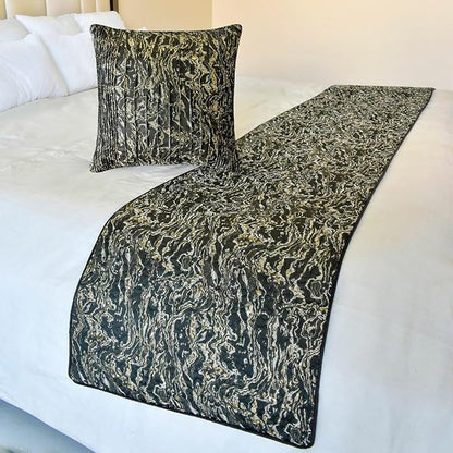 The HomeCentric King/Queen/Twin Black Decorative Bed Runner Twin 53"x18" Bed by TheHomeCentric