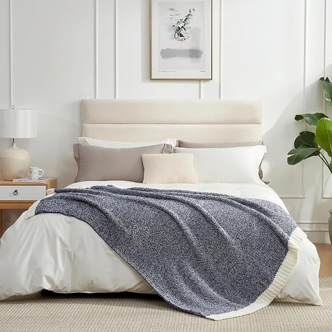Snuggle Sac Navy Throw Blanket for Couch, Oversized Throw XL Super Soft Warm - Image 4