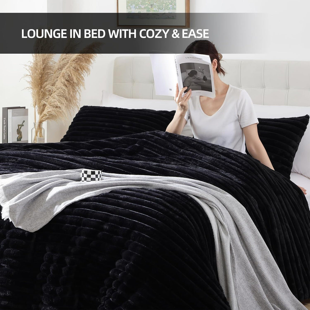 smoofy fluffy full size comforter 3 pcs, package contents