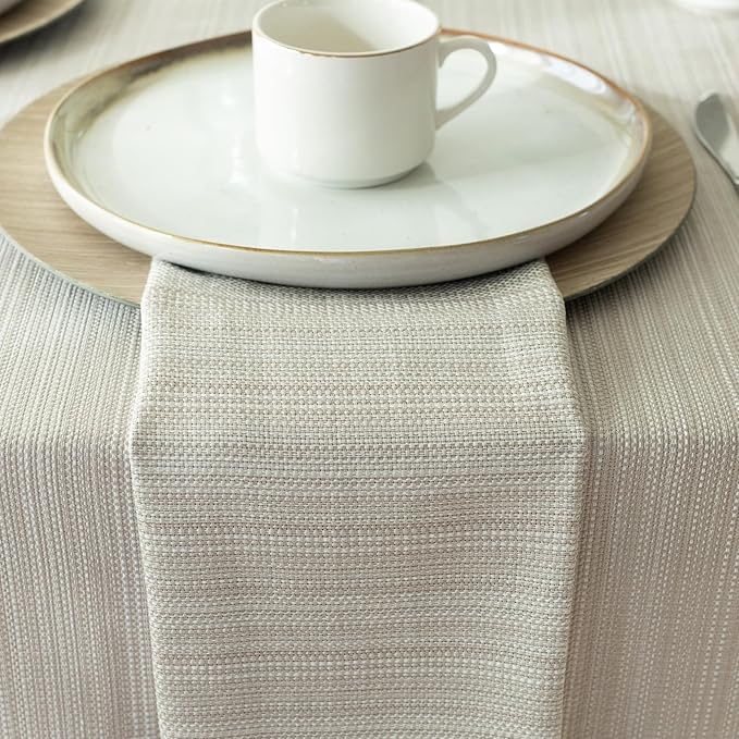 Benson Mills Cameron Textured Fabric Table Cloth, - Image 2