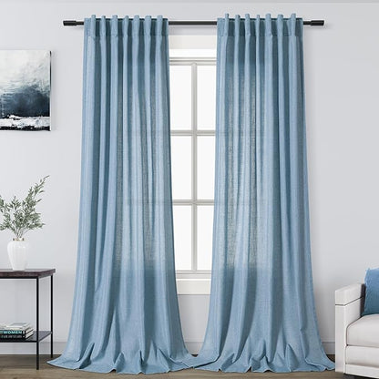 Nanspring Blue Extra Long Curtain 102 inches Long 2 Panels Set by Nanspring