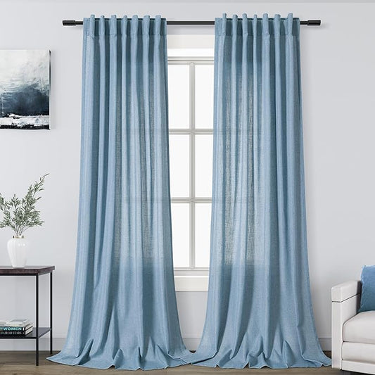 Nanspring Blue Extra Long Curtain 102 inches Long 2 Panels Set by Nanspring