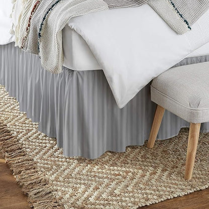 KRISHNA Ruffled Bed Skirt with Split Corners Queen, 100% Microfiber Hotel - Image 3