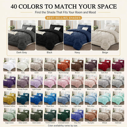 cozylux full comforter set 82"x86" dark grey, front angle view