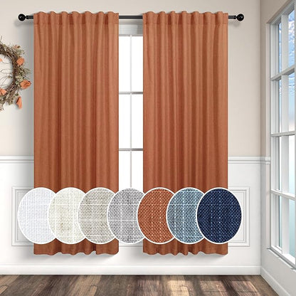 Pitalk 63 Inch Curtains for Living Room Dining Room Linen Sheer Colorful Hippie by Pitalk