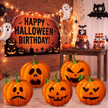 Capoda 5 Pcs Large Halloween Pumpkin Cardboard Cutouts Decor, 18.5 inch