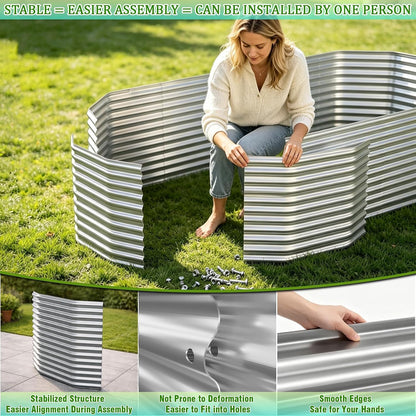 raised garden bed outdoor upgrade oval 2 pack, side view
